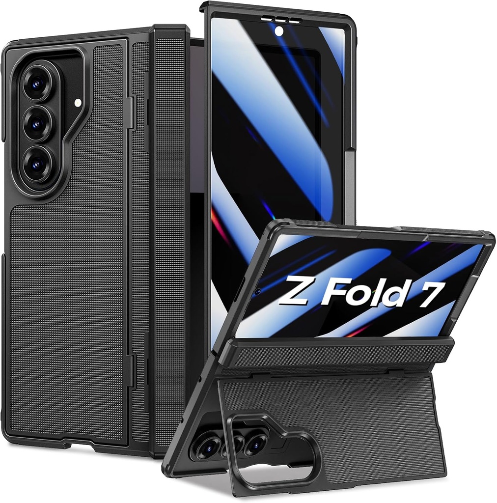 Samsung Galaxy Z Fold 7 Case with Privacy Screen Protector, Kickstand & Hinge Protection
