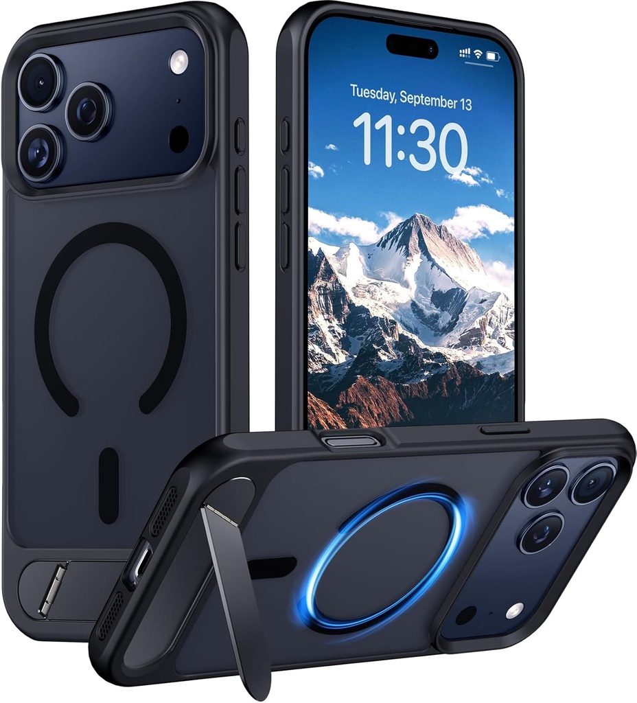 Temdan iPhone 17 Pro Max Case, [Built-in Invisible Kickstand]