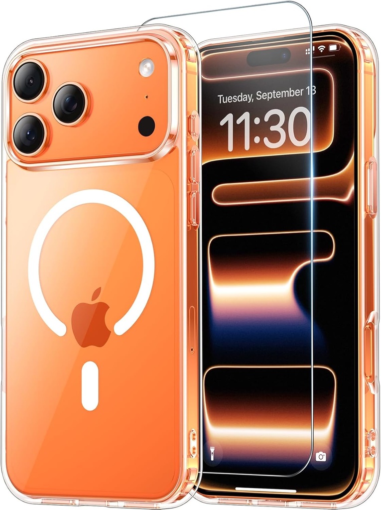 Temdan iPhone 17 Pro Case Clear with Screen Protector, 