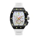 Giorgio Milano Black stainless steel case Chrono with date White rubber strap 246SBK112 CARLO