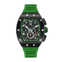 Giorgio Milano Black stainless steel case Chrono with date Green rubber strap 246SBK325 CARLO