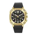 Giorgio Milano Chrono Square Gold Case Black Leather Strap 886SG032 Tempo 