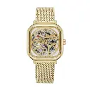 Giorgio Milano Gold Square Case automatic Movt Gold Mesh Bracelet 229SG5 ALFEO 