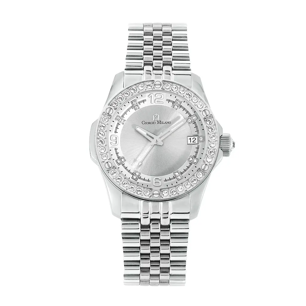 Giorgio Milano Women Gold Stone Bezel with Metal 2 TONE Bracelet 248ST02