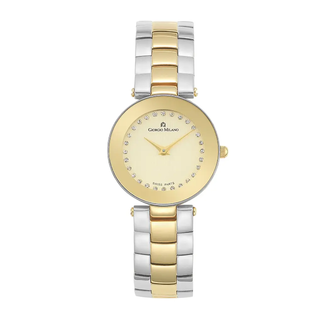 Giorgio Milano Men Round 2 tone Gold Stainless Steel with Metal Bracelet 731STG02 ZENO