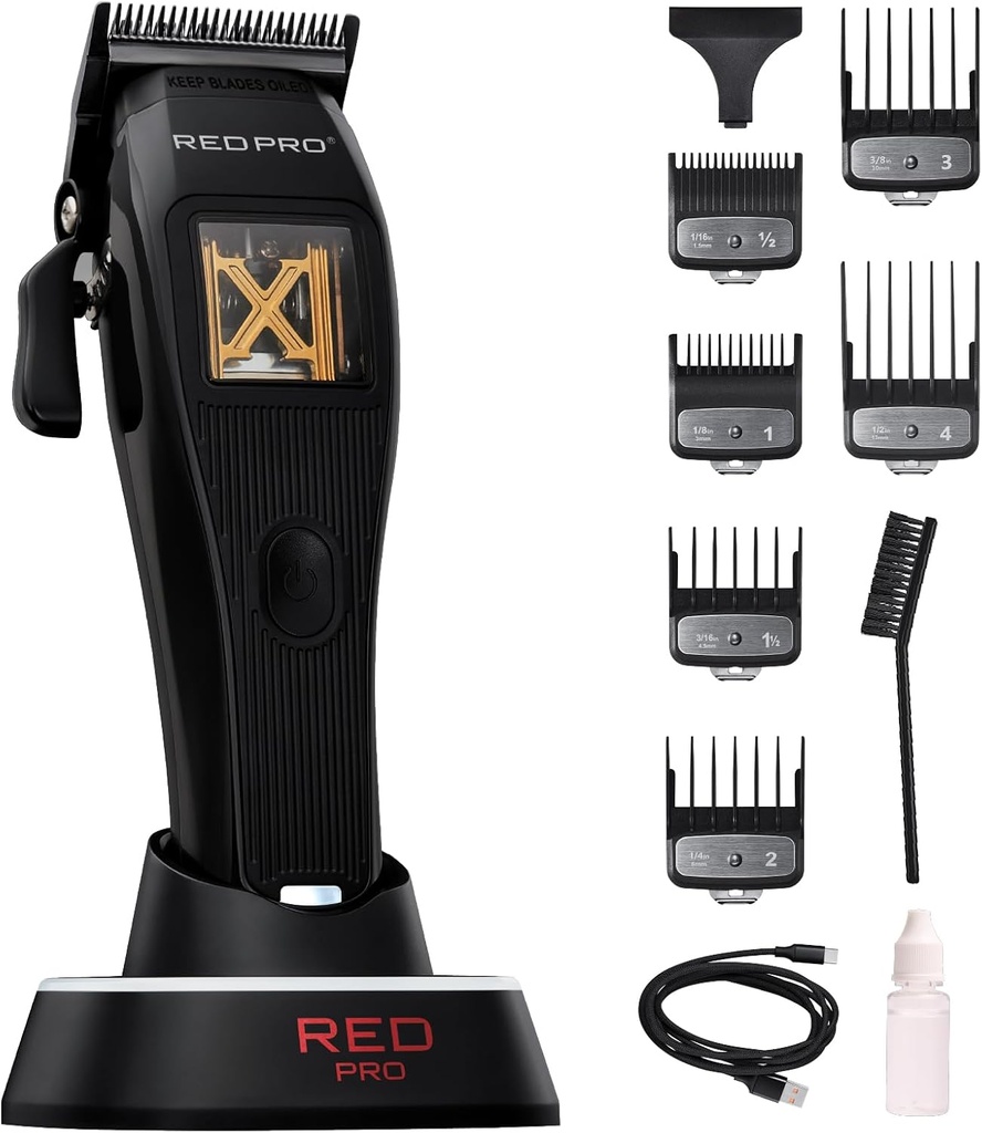RED PRO by Kiss X-King Cordless Hair Clipper with Strong & Fast Vector Motor, VCL02
