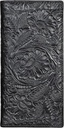 Stone Mountain Women's Embossing Leather Ludlow Clutch Wallet with Checkbook Cover Black