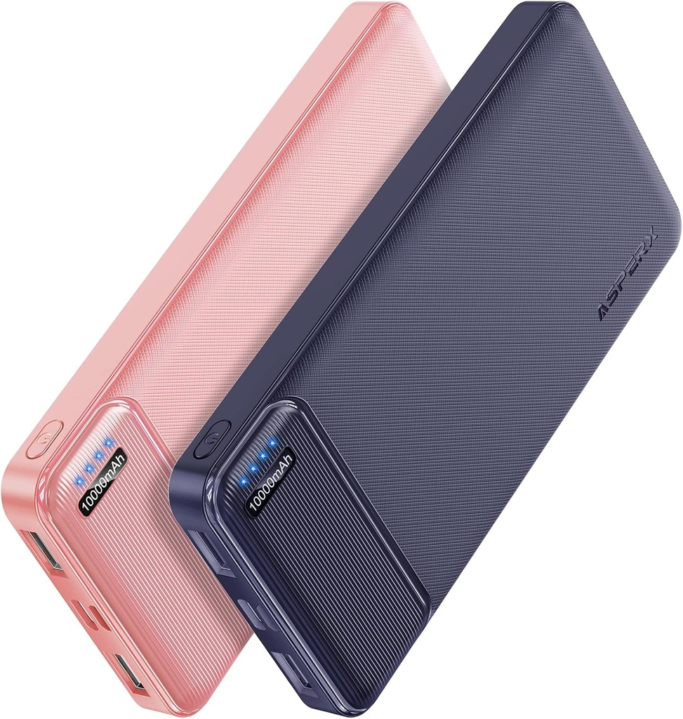 AsperX 2-Pack 10000mAh USB C Output Portable Charger Power Bank 