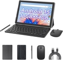 HDTABLET CP20 Android 15 Tablet 10 inch, 2 in1 Tablets with Keyboard Case Mouse Stylus 