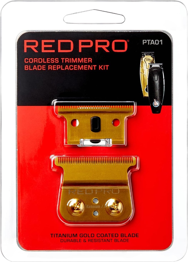 RED Pro Professional Blade Replacement Kit for Cordless Hair Trimmer PCT02 & PCT01, (Gold) PTA01