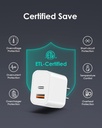 USB C Charger Block Fast Charging Multiport Adapater 20W USB-C & QC 3.0 USB-A Port] for i Phone