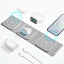 VEMDIA 20W 3 in 1 Foldable Wireless Charging Station Mag-Safe Travel Charging Pad for  Apple 