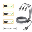 Xnewcable Multi Charging Cable 4ft 3 in 1 Charger Cord
