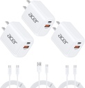 Acer USB C PD 20W Charger 3XUSB C CHARGER & 3XCABLE