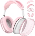 Apple Airpods Max Headphone 4 in 1 Ear Pad Covers/Ear Cups/Headband Cover , Clear pink