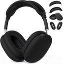 Apple Airpods Max Headphones Silicone Ear Case Cover, Anti-Scratch Ear Pad Case Cover / Ear Cups Cover / Headband Cover Black 