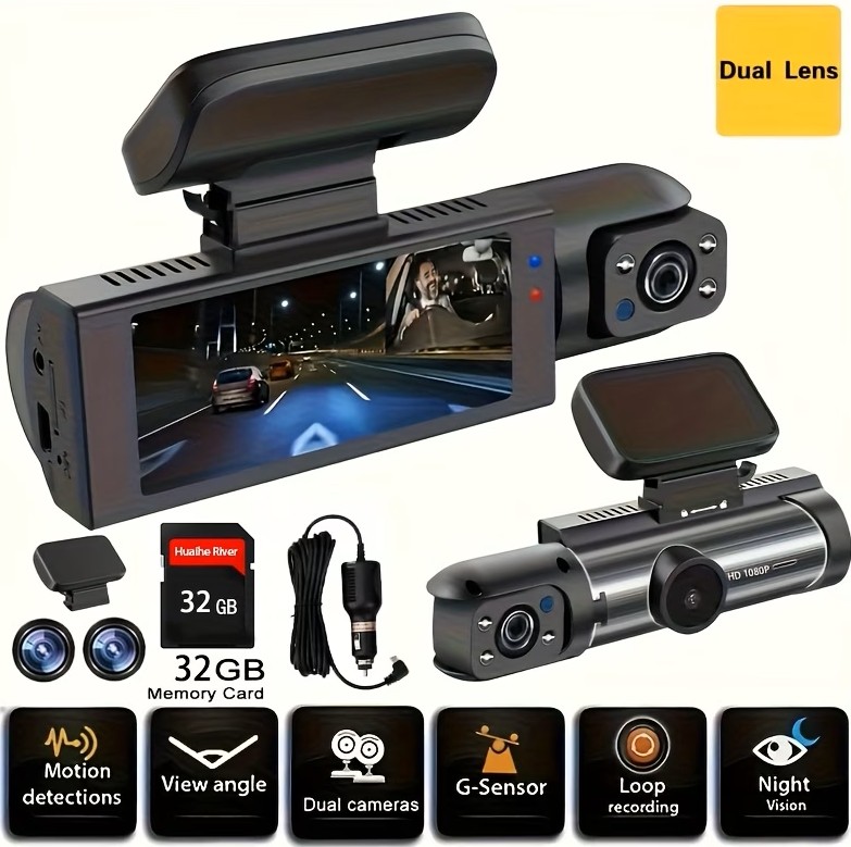 BLACK BOX TRAFFIC RECORDER , DUAL DASH CAM with 32gb card