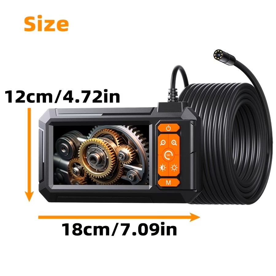 Borescope Camera With Light, industrial Endoscope Camera With Light, 1080P HD Inspection Camera, Snake Camera, (4.3")