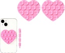 Doubled sided Heart shaped silicon suction cup pink