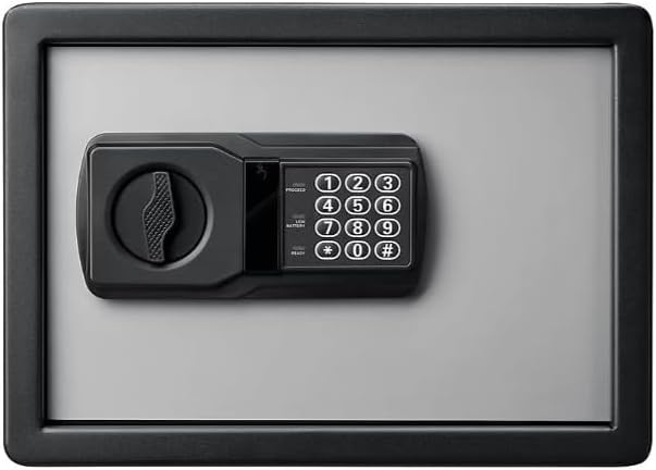 FORTRESS SMALL PERSONAL SAFE WITH ELECTRIC LOCK GREY 