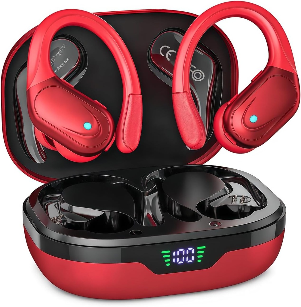 HAOYUYAN SWEAT PROOF SPORT EARBUDS , RED