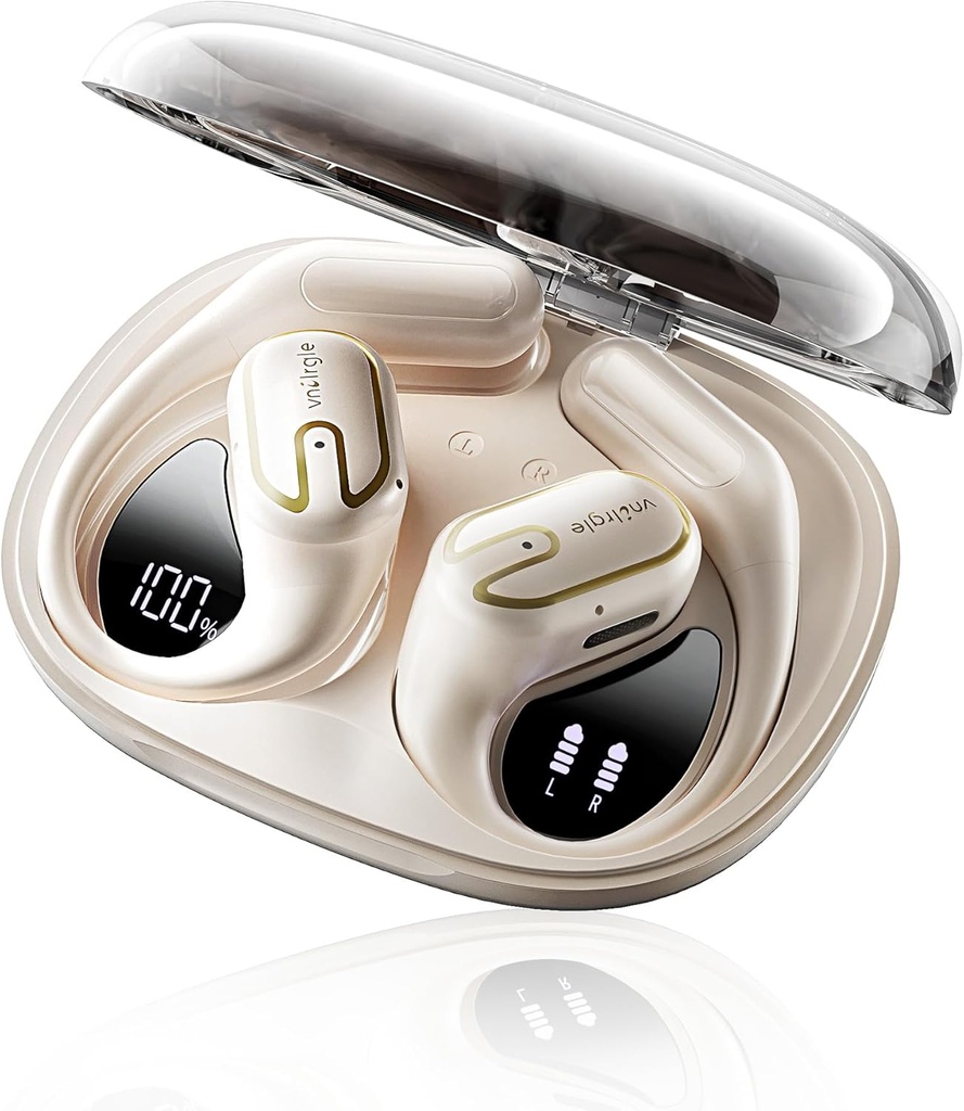 Vnilrgle Open Ear Earbuds Touch Control Air Conduction Stereo Sound 80h Playtime Model T15