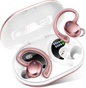 PEFUPEW Wireless Earbuds, Over Ear Buds With ENC Noise Cancelling Mic, 48H,  Earhooks, Stereo Deep Bass, IP7 Waterproof for Workout, Rose Gold