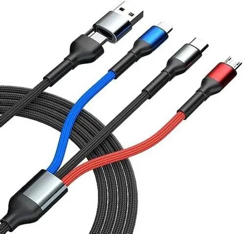 RECRSI METAL BRAID 3IN1 FAST CHARGING CORD CA-T303