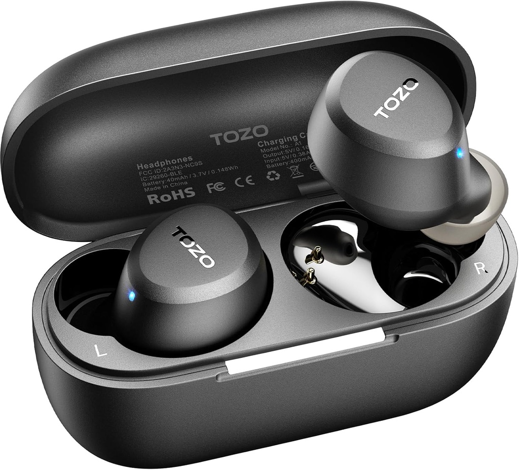TOZO A1 True Lightweight wireless Earbuds Waterproof headphones , Black 