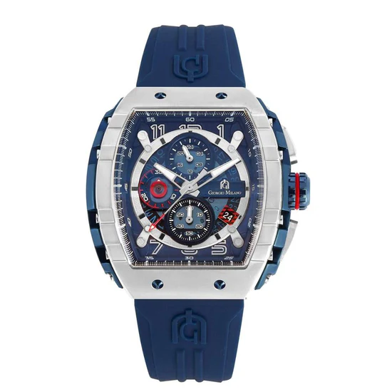 Giorgio Milano Gold and Blue Chrono with date BLUE rubber strap 233STBL421 MAESTRO 