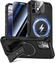 Goton for iPhone 12 Case with Privacy Tempered Glass Screen Protector & Camera Lens Protector