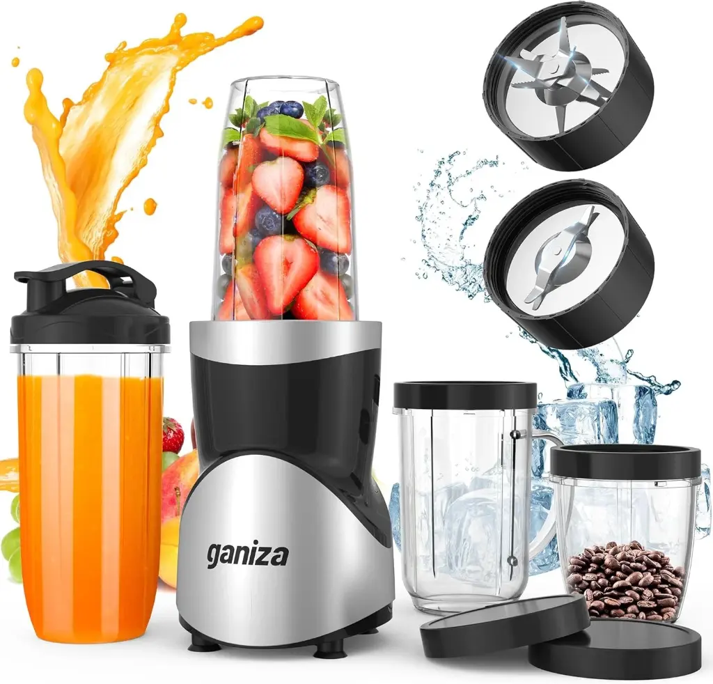 Ganiza Smoothie Blender 900W | 15-Piece Personal Blender Grinder 