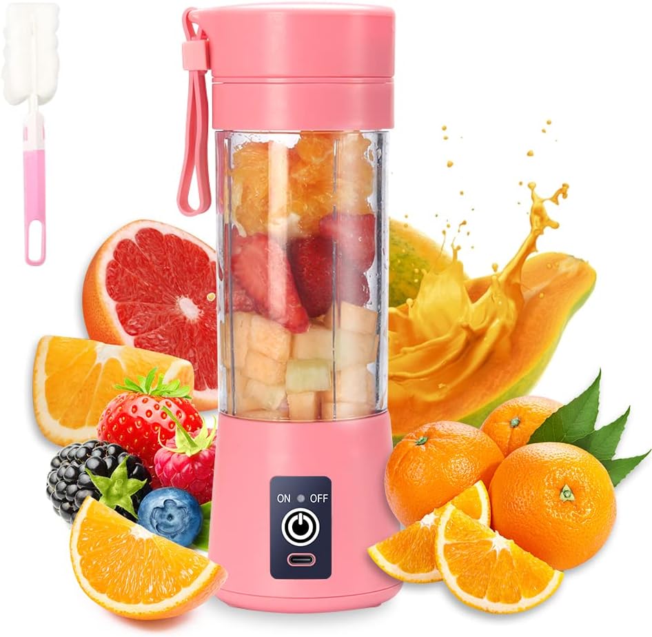 Portable and Rechargeable juicer Blender pink