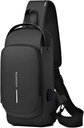 Small Travel Sling Bag Waterproof Crossbody Bag Black 