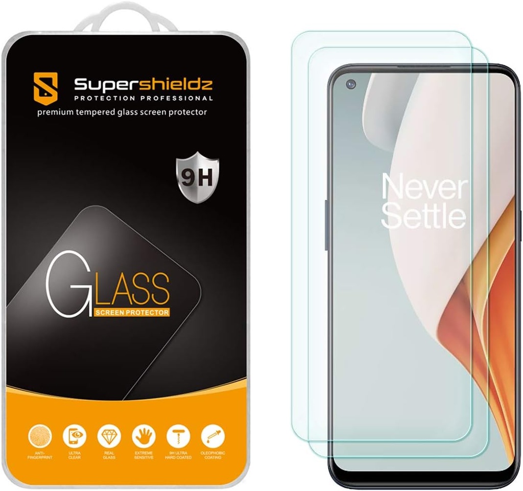 Supershieldz (2 Pack) for OnePlus Nord N100 Tempered Glass Screen Protector