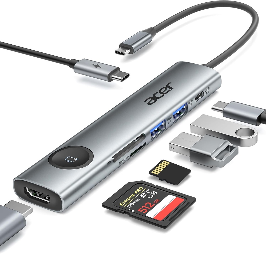 Acer 7 in 1 USB C Hub Multiport Adapter With HDMI