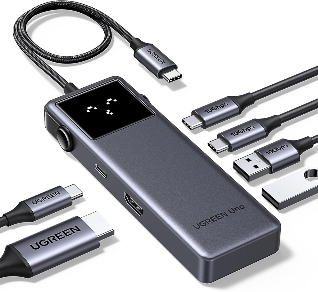 UGREEN Uno 6 in 1 USB-C Hub with 10Gbps USB-C & USB-A Data Ports 4K@60Hz HDMI 
