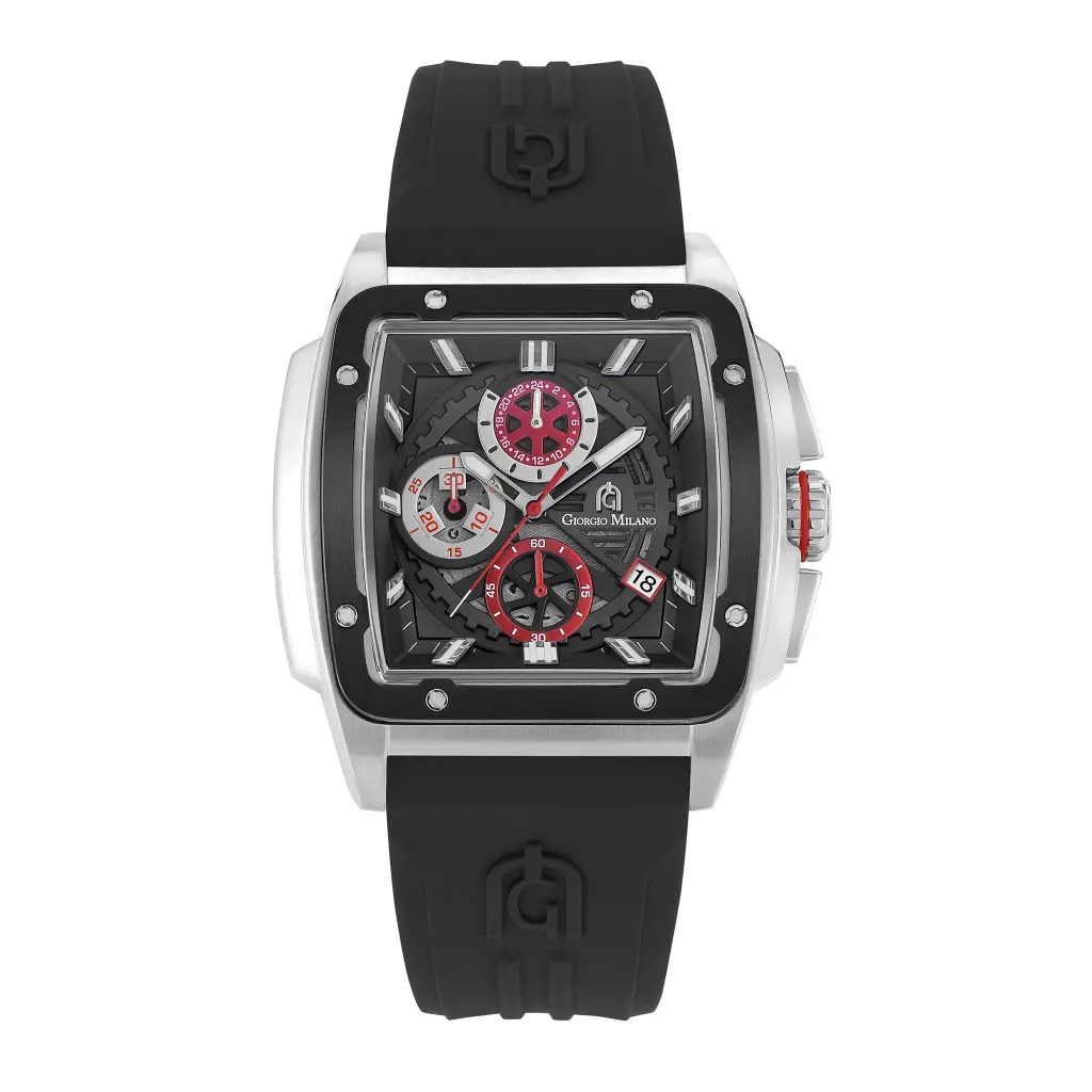Giorgio Milano Square Chronograph stainless steel with black plated bezel MARCUS 250STBK313