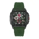 Giorgio Milano Square Chronograph stainless steel with black plated bezel MARCUS 250SBK325 GREEN