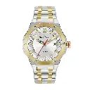 Giorgio Milano round stainless steel two tone IP gold ,silver dial and date movt LUCIS 249STG02