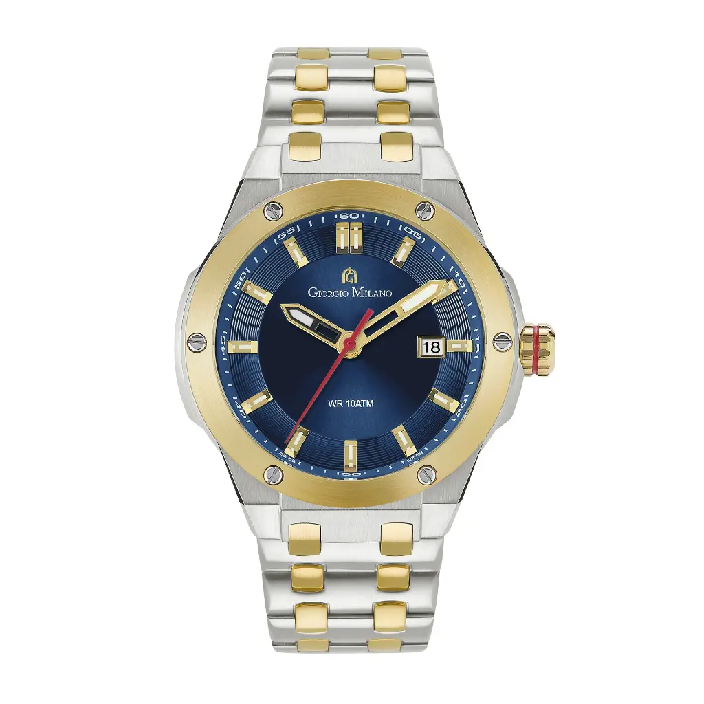 Giorgio Milano round stainless steel ,Blue dial and date movt LUCIS 249STG04