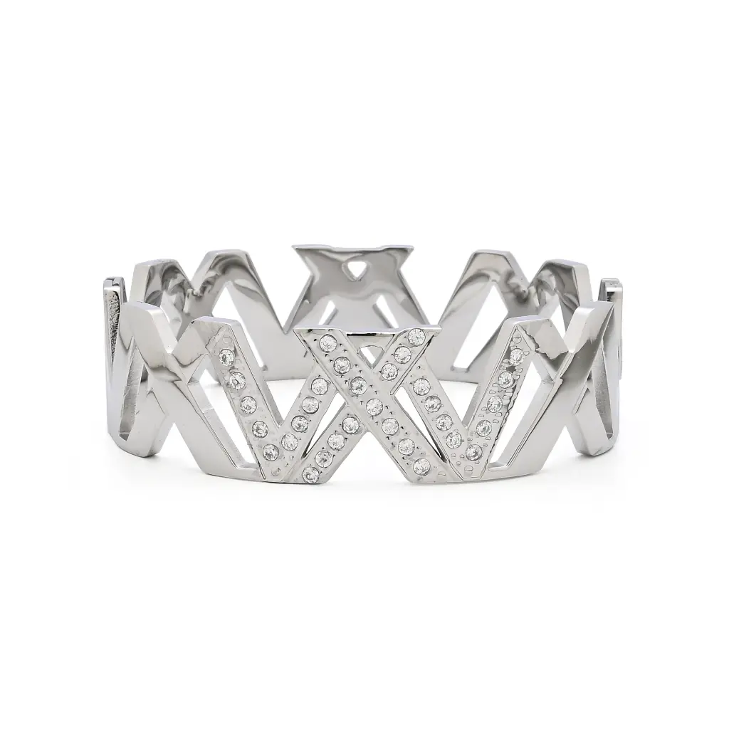 GIORGIO MILANO WOMEN STAINLESS STEEL X-SHAPED BANGLE W4159ST