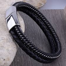 MX SIGNATURE COLLECTIONS MEN BRASS WITH WOVEN RUBBER BRACLETS 