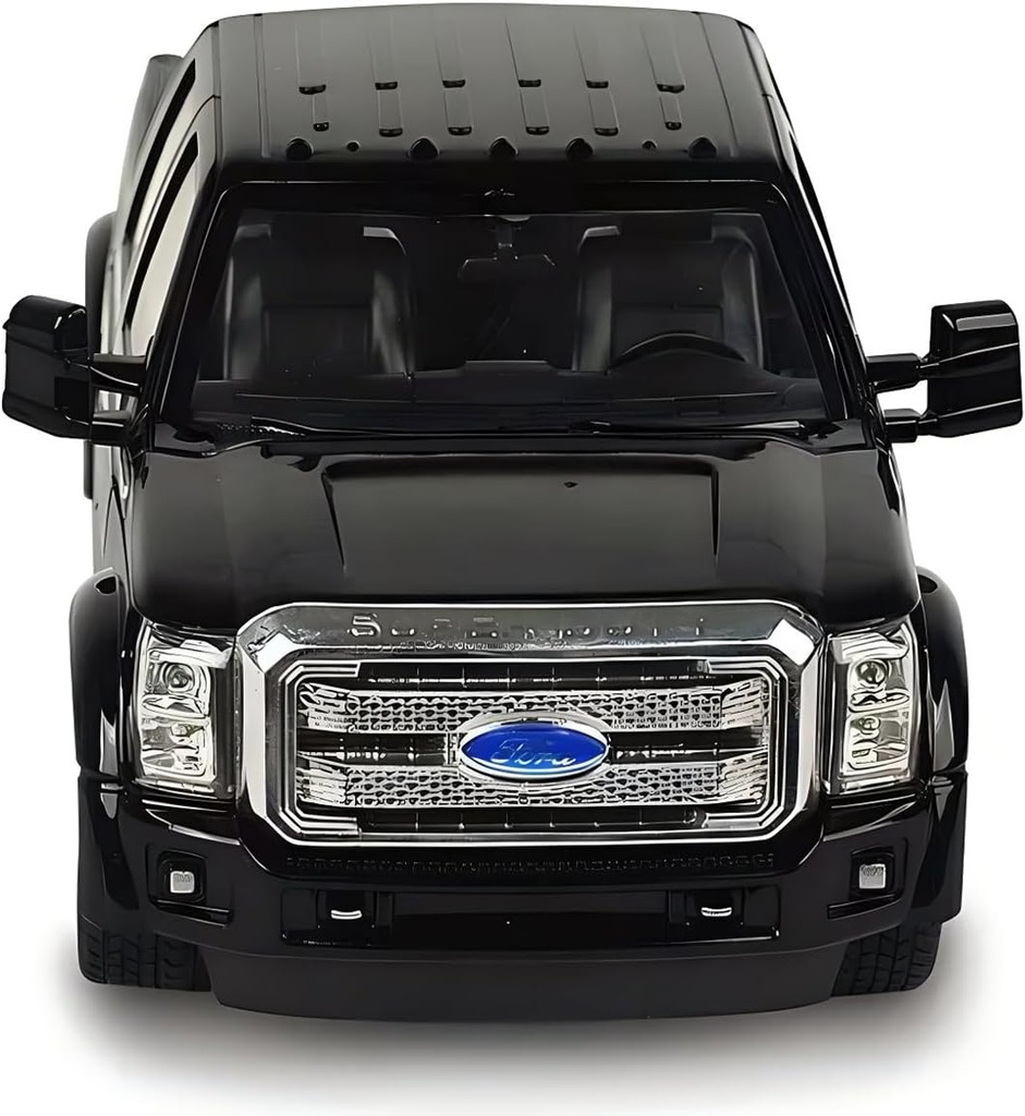  RC Ford F-350 Super Duty Toy Pickup Truck, Full Function R/C Radio Remote Control Car Genuine 1:28 Scale Vehicle (Black/SILVER)