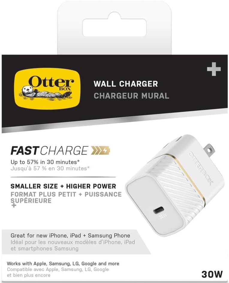 OtterBox Fast Charge USB-C Wall Charger, 30W - Cloud DUST