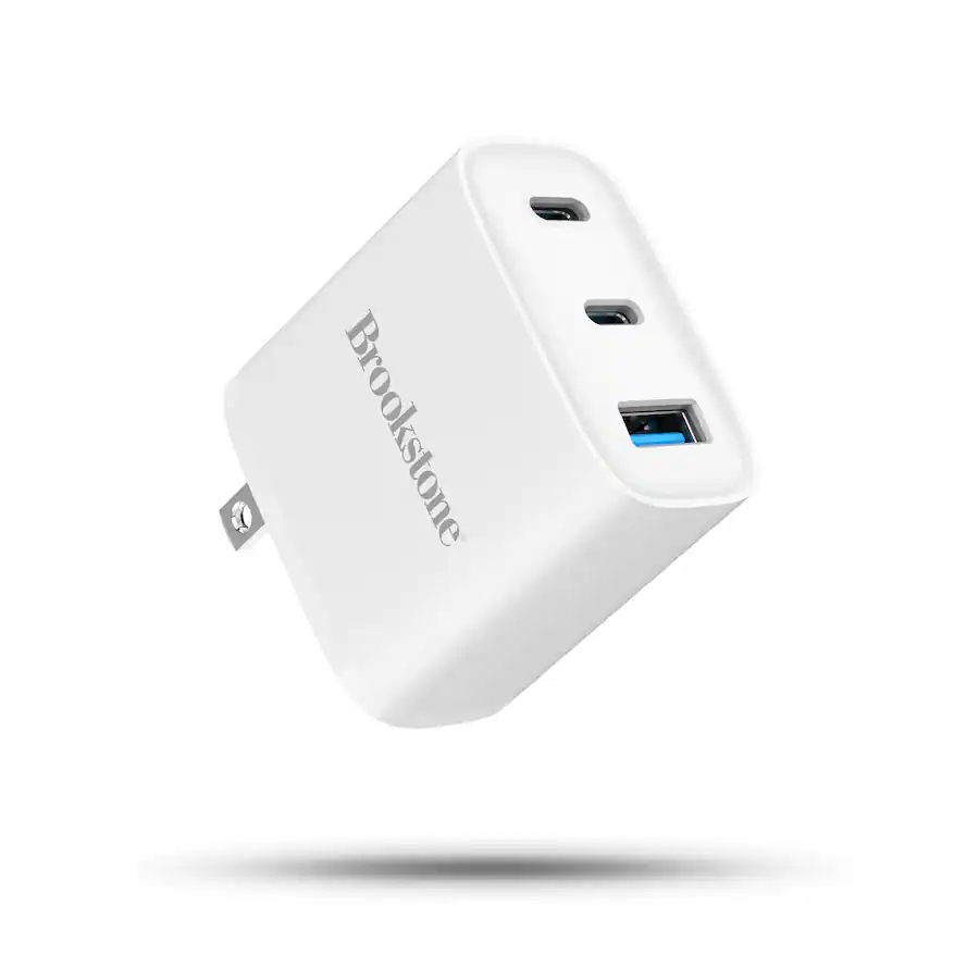 Brookstone - 40W Power Delivery 3-Port Ultra Fast Charging Wall Charger (White) 