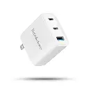 Brookstone - 40W Power Delivery 3-Port Ultra Fast Charging Wall Charger (White) 