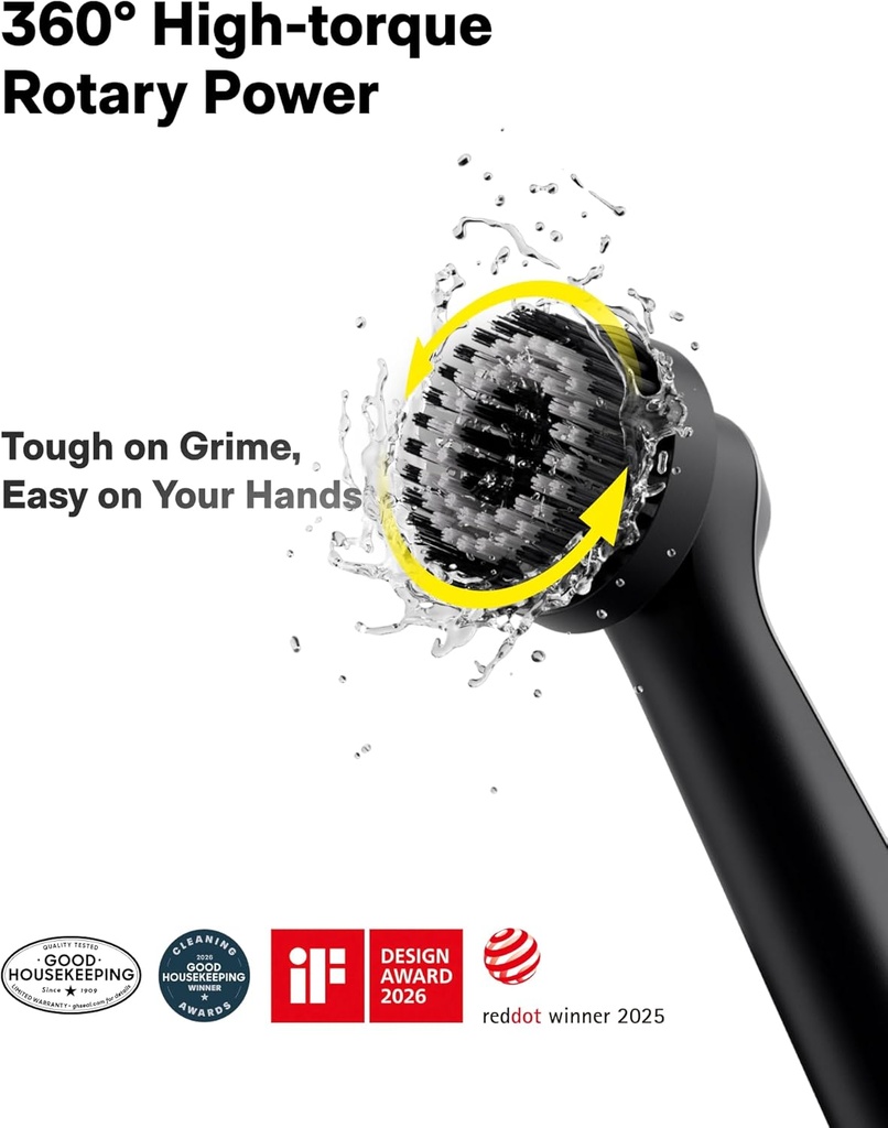 HOTO Wand™ Cordless Spin Scrubber, Electric Rechargeble Grout Cleaning Brush,