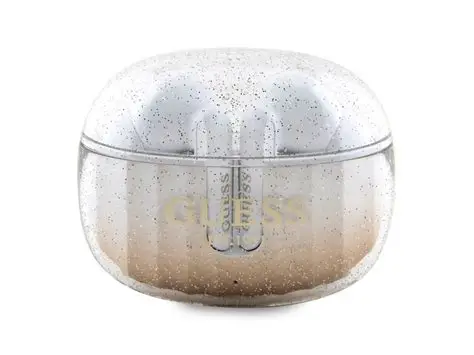 GUESS WIRELESS EARBUDS WITH CHARGING BASE CLEAR BROWN