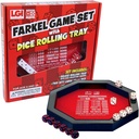 Farkel Game Set with Deluxe Dice Rolling Tray, Built-in Dice-Collection Channel, 2 Sets of Dice, 40-Sheet Scorepad, Classic Family Game